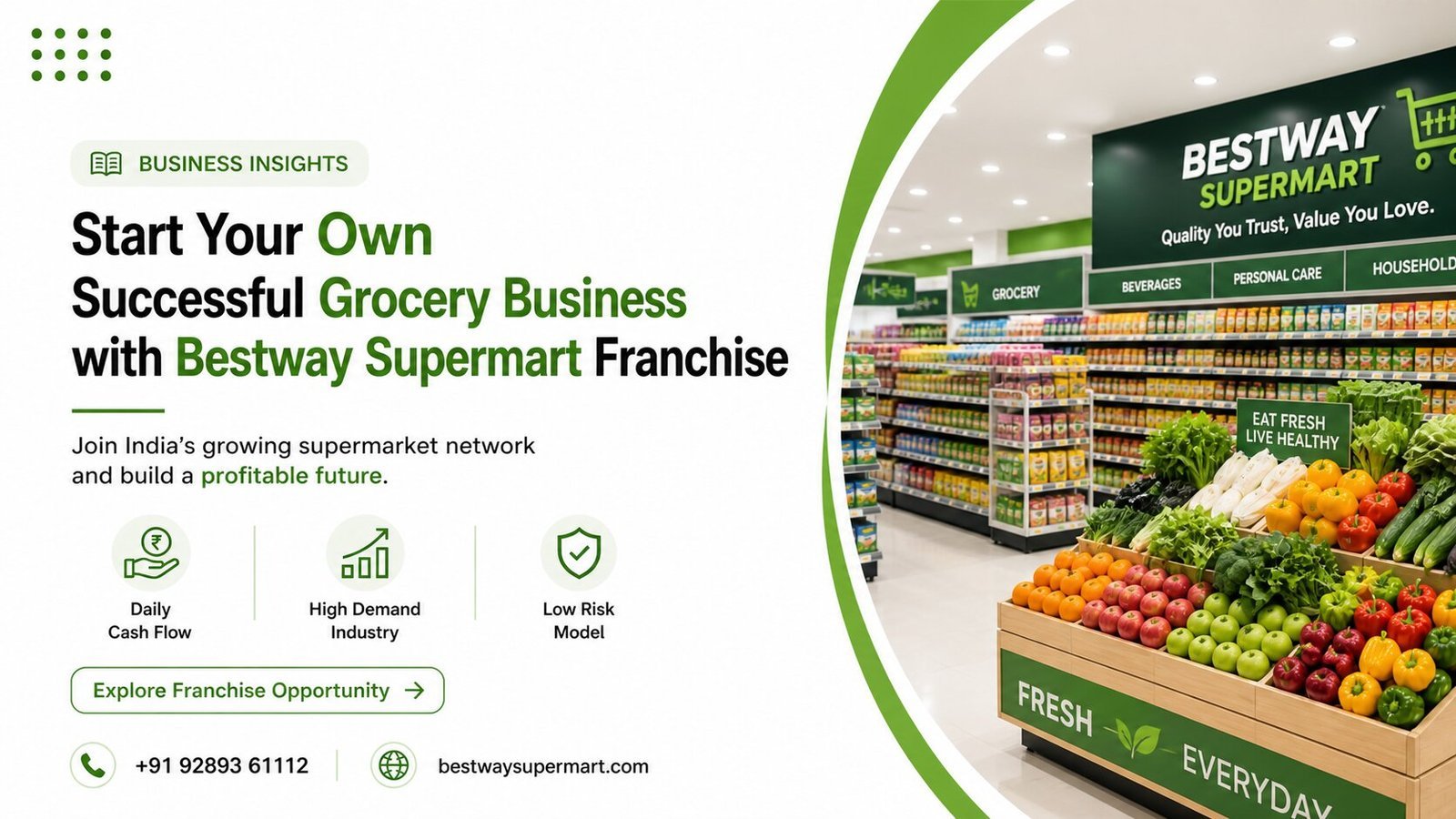 Start Your Own Successful Grocery Business with Bestway Supermart Franchise