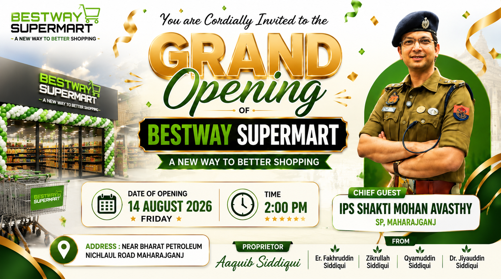 Grand Opening of Bestway Supermart in Maharajganj with Special Guest IPS Shakti Mohan Avasthy