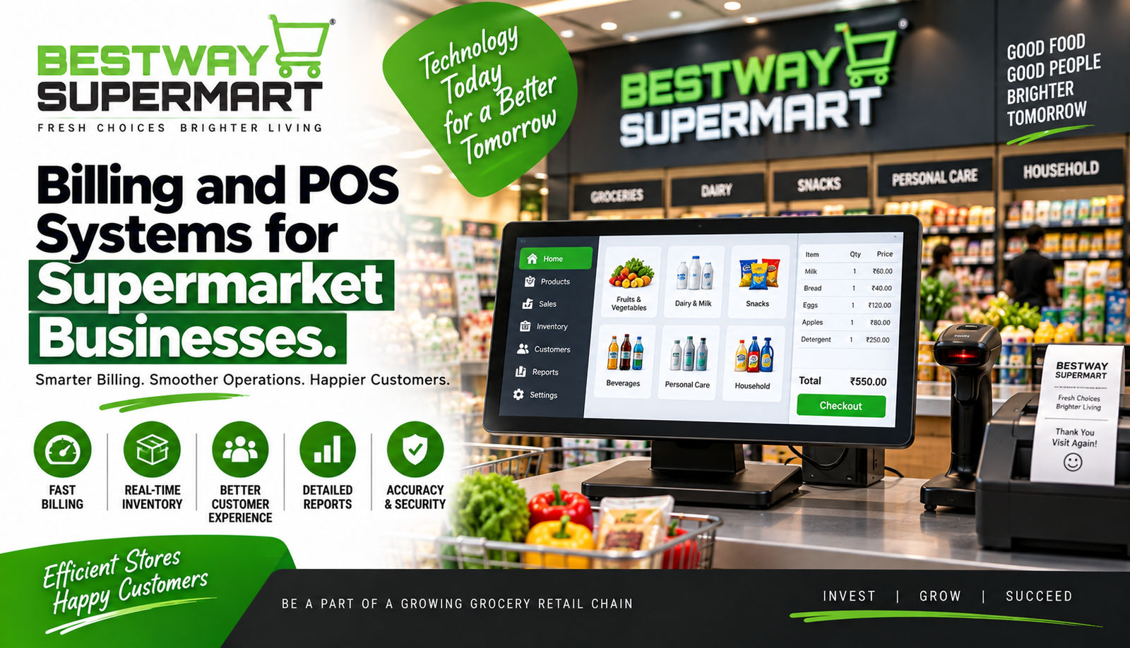 Billing and POS Systems for Supermarket Businesses: